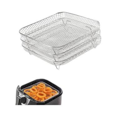 Imagem de Acessórios Para Air Fryer Empilháveis De 8 Polegadas, Suporte De Grelh