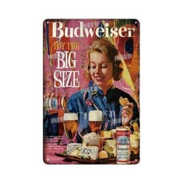 Imagem de Placa De Parede De Metal Vintage Com Logotipo Da Budweiser, Para Decor