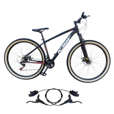 Imagem de Bicicleta Aro 29 Ksw Adulto 21 velocidades Suspensão Dianteira 80mm Pneu Faixa Amarelo Freio Hidraulico (PRETO/BRANCO/VERMELHO, 19)