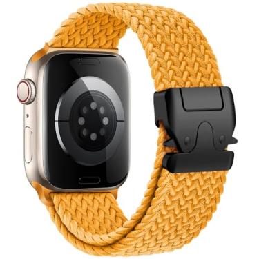 Imagem de Pulseira Trançada de Nylon Estilo Militar Compatível com Apple Watch Ultra 49mm, Series 10/9/8/7/6/5/SE – Correia Ajustável Parachute Strap 41mm 42mm 44mm 45mm 46mm (Orange, 38 40 41 S10-42mm)