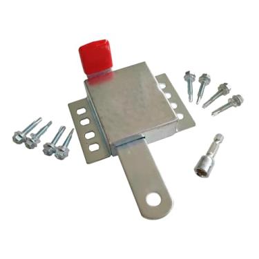 Imagem de IEUDNS Fechadura de porta de garagem, fechadura de porta de garagem resistente, trava lateral interna versátil com 8 parafusos, trava deslizante para portas