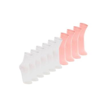Imagem de Kit com 10 Pares de Meias Cano Longo Lupo 4575-088 Colorido, Rosa
