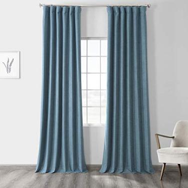Imagem de HPD Half Price Drapes Cortinas blackout vintage para sala de estar 120 x 300 (1 painel), FLCW-CBO1910-120, azul oval