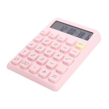 Imagem de GLOGLOW Calculadora de Desktop de 12 Dígitos, Material ABS Com Tela LCD Grande, Resposta Rápida da Chave e Almofada Inferior Não Deslizante para Uso Em Escritório e Domicílio (Rosa)