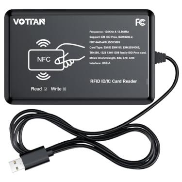 Imagem de Leitor RFID de 125 kHz e 13,56 MHz, cartão IC de protocolo ISO14443-A/B, ISO15693 EM4100 EM4205 1326 Family ID Card Reader para PC Windows Linux (USB-A)