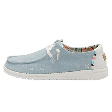 Imagem de Hey Dude Mocassim feminino casual Wendy Boho, Jeans claro, 5