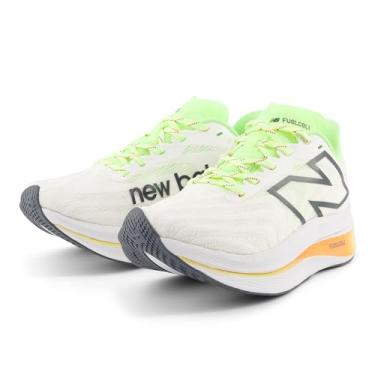 Imagem de New Balance FuelCell Supercomp Trainer V2 Tênis de corrida feminino, Branco/Branco-Limão Branco/Manga Quente, 5.5 Wide