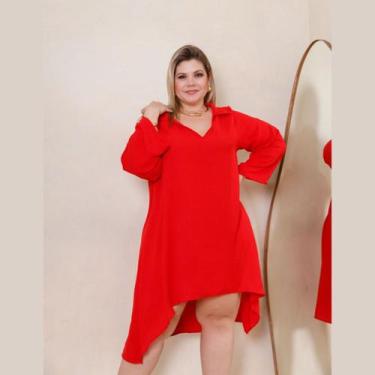 Imagem de Vestido Chamise Manga 3/4 Gola Polo Plus Size - Rosana Farcait, Marsal