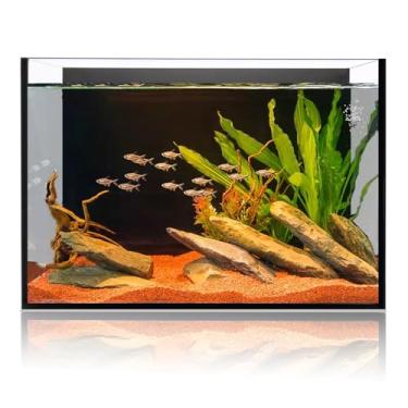 Imagem de Tanque de peixes de vidro de 15 litros, cubo pequeno para aquário Betta Goldfish Snails, camarão, plantio aquático, fácil de manter, design ultra claro, sem aro, ferro baixo ferro