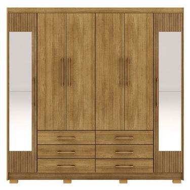 Imagem de Guarda-Roupa Casal 6 Portas 6 Gavetas 100% MDF Espelho Cadence