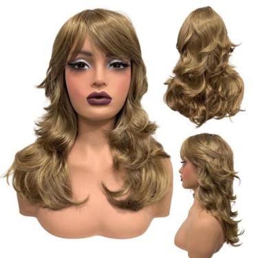 Imagem de Peruca lisa super repicada com franja 40cm loiro escuro - LIONSWIG