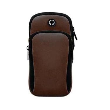 Imagem de Braçadeira Esportiva para Celular até 6.5" - Bolsa de Braço Ajustável, Antissuor e com Porta Fones para Corrida e Academia (MARROM BB-02)