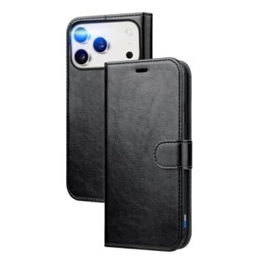 Imagem de Capa Carteira Flip Cover Preta para iPhone, Fecho Magnético, Suporte para Cartão, Proteção Total, Capinha Anti Impacto (iPhone 17 Pro)