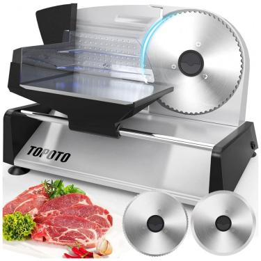 Imagem de Fatiador de Frios Elétrico de Aço Inoxidável, 150W, 110v, TOPOTO, Prateado