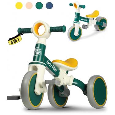 Imagem de Bicicleta sem Pedal Infantil com 3 Rodas para Crianças de 1 a 4 Anos, LOL FUN, Verde