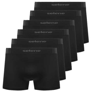 Imagem de Kit 6 Cueca Boxer Selene Infantil Tecido Suave Confortável, Preto e ma