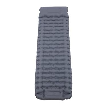 Imagem de Diydeg Colchão inflável leve para acampamento, colchão inflável leve para acampamento com travesseiro, bomba embutida, colchão compacto para mochila, caminhada, barraca de viagem (LT30 Cinza Frio)