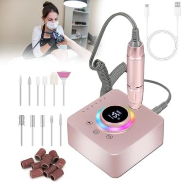 Imagem de Máquina de lixar unhas, máquina elétrica de lixar unhas, kit profissional de lixar unhas Efile de 45000 RPM, lixa elétrica para unhas de acrílico, unhas de gel para manicure e pedicure em casa ou