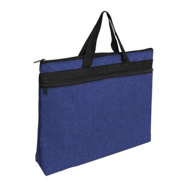 Imagem de Fenteer Pasta de negócios, pasta de arquivo, organizador de documentos, bolsa para trabalho ao ar livre, Azul Escuro 38x7x30cm