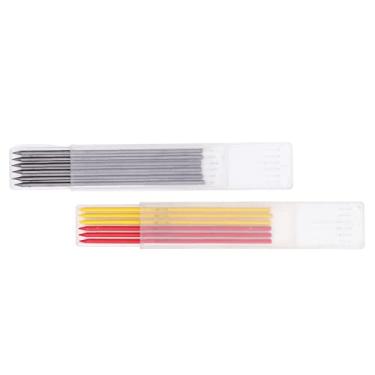 Imagem de Conjunto de recarga de lápis de carpinteiro HB 12 unidades 2,8 mm preto vermelho amarelo mecânico Kit de recarga de lápis de carpinteiro de buraco profundo para construção,