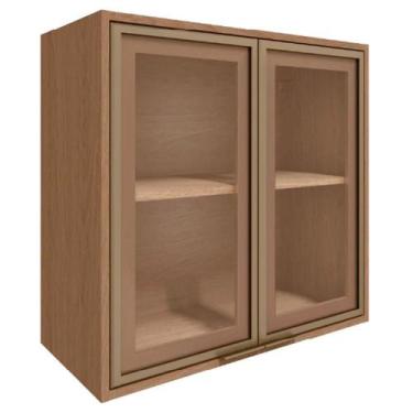 Imagem de Armario Aereo Cozinha 2 Portas de Abrir 1 Prateleira 60cm Vitória Carv