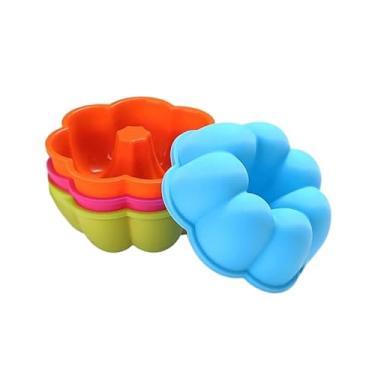 Imagem de Forminha de Silicone, Kit 6/12 Forma de Pudim Estrela Rosquinha Donuts Colorida(Bolinho de Gomos,12)