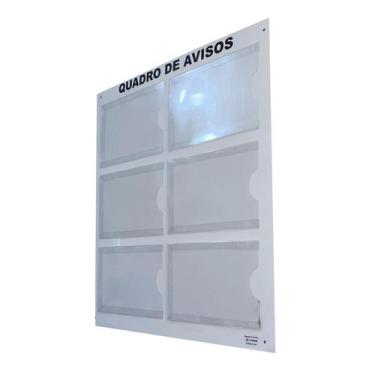 Imagem de Quadro Aviso e Gestão Á Vista 6 Displays A4 Horizontal ACM Branco Orga