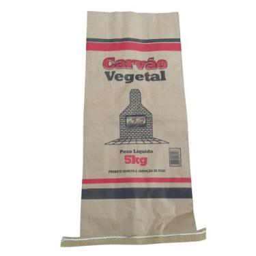 Imagem de Saco Para Carvão 8kg, Folha Dupla, Pardo Nat 100 Unidades - Casa do Ca