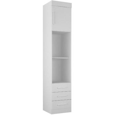 Imagem de Guarda Roupa Modulado 1 Porta Branco 3 Gavetas Orion MDF Leifer Móveis