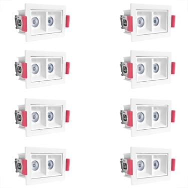 Imagem de 8 Spot Downlight Mini Duplo Led Embutir Corredor 3000k Bet57
