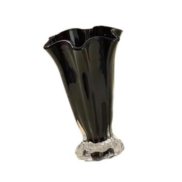 Imagem de KiBcsLic Vaso de vidro, arranjo de flores simples, resistente, boca larga, vaso de pétalas, decorativo para lareira, entrada, prateleira, sala de estar,