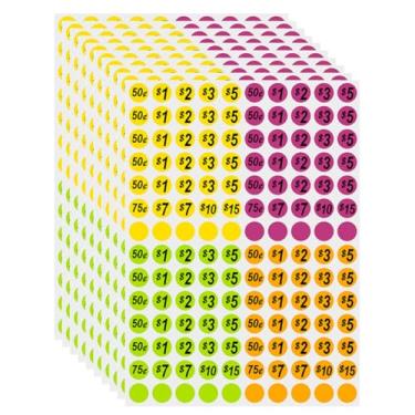 Imagem de 1400 peças de adesivos de preço de venda de garagem para venda de quintal, mercados de pulgas, uso no varejo, etiquetas de preço redondas