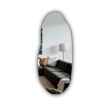 Imagem de Espelho Moderno Orgânico 95x40cm – Lapidado Grande Dupla Face ou Suporte - espelho parede,espelho decorativo para sala(Suporte,950400)