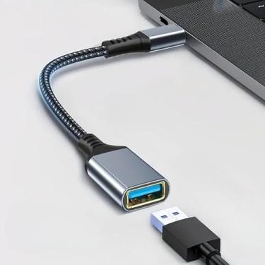 Imagem de Adaptador USB C para USB 3.0 USB C macho para USB fêmea OTG adaptador de cabo compatível com laptops MacBook Pro/Air, iPhone 16 Pro Max/16 Plus/16e/15, Samsung Galaxy S25/S24/S23 carregador rápido