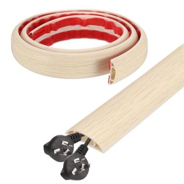 Imagem de Generic Capa de cabo de 1,2 m L 0,6 x A 0,33 Canal interno PVC esconde extensão, protetor de fios para evitar desvios de cabos, gerenciamento de cabos, madeira bege