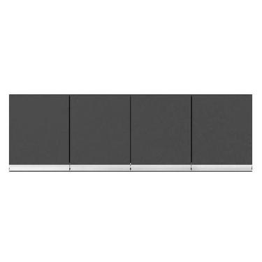 Imagem de Armário Aéreo Para Cozinha Andréia 4 Portas 150 Cm Cinza Fosco - Ajl