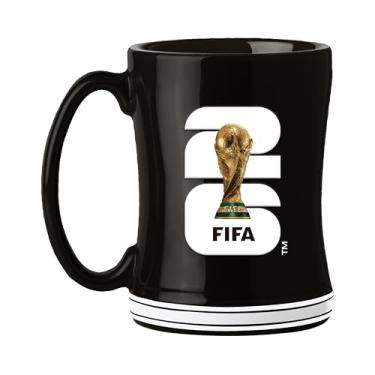 Imagem de Honav Caneca esculpida em relevo da Copa do Mundo 2026 400 ml – Caneca de café de cerâmica arrojada com design elevado – Presente perfeito para fãs de futebol e colecionadores