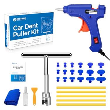Imagem de GLYPHID Kit de remoção de amassado de carro Pequenas ferramentas de remoção de extrator de carroceria sem pintura, 28 peças, kits de tração de amassados, ferramenta de remoção de amassados para