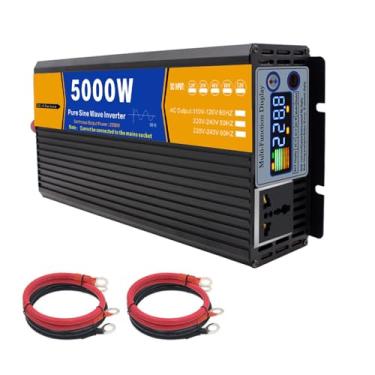 Imagem de Inversor de onda senoidal pura de 5000W, conversor DC 12 V-72 V para AC 120 V/240 V, inversor solar de alta eficiência para residências, trailers, caminhões e barcos,12v,220V 50Hz