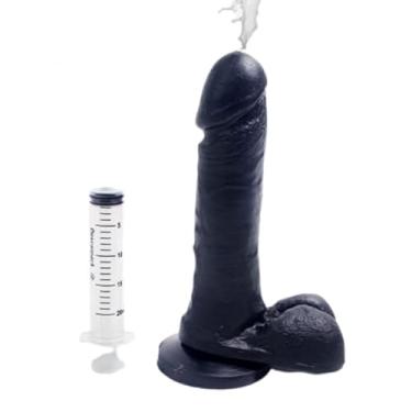 Imagem de Pênis Ejaculador 18x4cm com Seringa Maximum Preto - Coleção Lovetoys