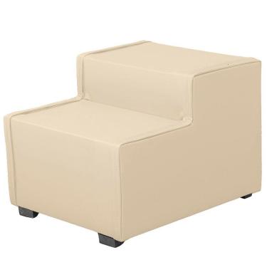 Imagem de Escada Estofada 2 Degraus Para Cachorro Gato E Maca De Estetica Suede Cor Azul Marinho