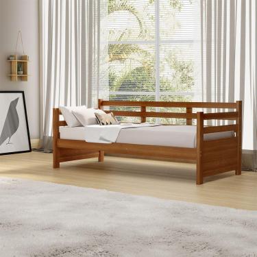 Imagem de Sofá Cama Vintage Enjoy Mona Em Madeira Castanho Acompanha Nicho - Marrom