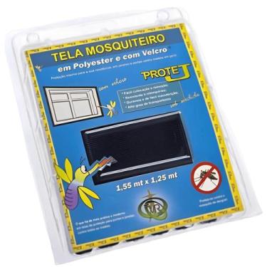 Imagem de Tela Mosquiteiro Preta com tiras autocolantes 1,25 x 1,55 Metros - 400