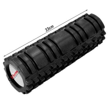 Imagem de Rolo Massagem Foam roller liberação Miofascial exercícios Preto 894-B 