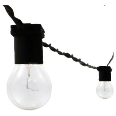 Imagem de Varal de Luz 5 metros com 10 Soquetes E27 Preto - Starlux