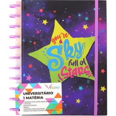 Imagem de Caderno Capa Dura Feminina Com Discos 80 Folhas Pautadas De Tamanho A4