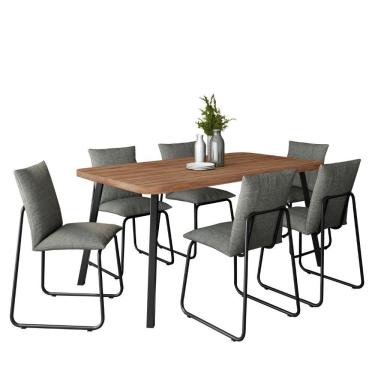 Imagem de Conjunto Sala De Jantar 6 Cadeiras Di Nettuno Carraro Nog Pre