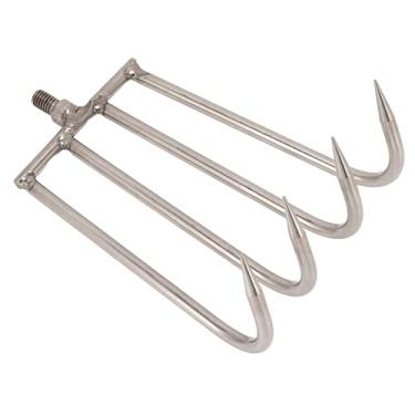 Imagem de Aço Inoxidável 4 Dentes Ancinho, Aquática Portátil Aquática Com Interface Rosqueada de 8 Mm para Pesca, Feita de Aço Inoxidável de (Pequeno 80x66x100cm)