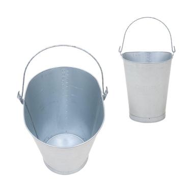 Imagem de Balde Ordenha Tirar Leite 12 Litros Aço Galvanizado Graduado Durável - Gudim