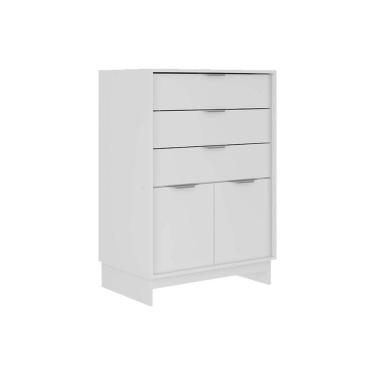 Imagem de Cômoda Solteiro 1112 C- 2 Portas E 3 Gavetas Branco - Carraro